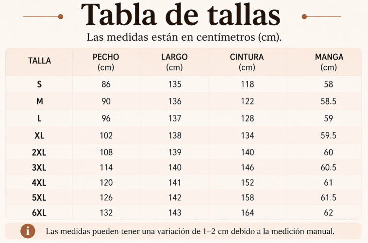 Guía de tallas
