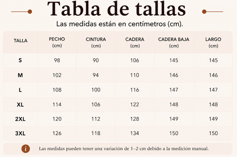 Guía de tallas