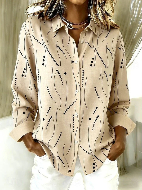 Paola | Blusa Casual con Estampado Artístico