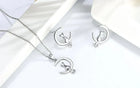 Aretes de gato en plata de ley con diseño de luna y gato 4