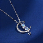 Croissant de lune y Collar de Gato en pierre de lune 4