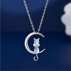 Croissant de lune y Collar de Gato en pierre de lune 2