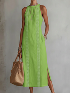Jimena | Vestido Midi de Lino con Cuello Mao 5