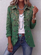 Jacinta | Chaqueta Cachemira Verde con Volantes 1