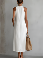 Jimena | Vestido Midi de Lino con Cuello Mao 2