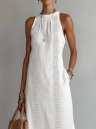 Jimena | Vestido Midi de Lino con Cuello Mao 3