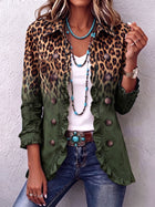 Ramona | Chaqueta Blazer Leopardo Verde con Volantes 1