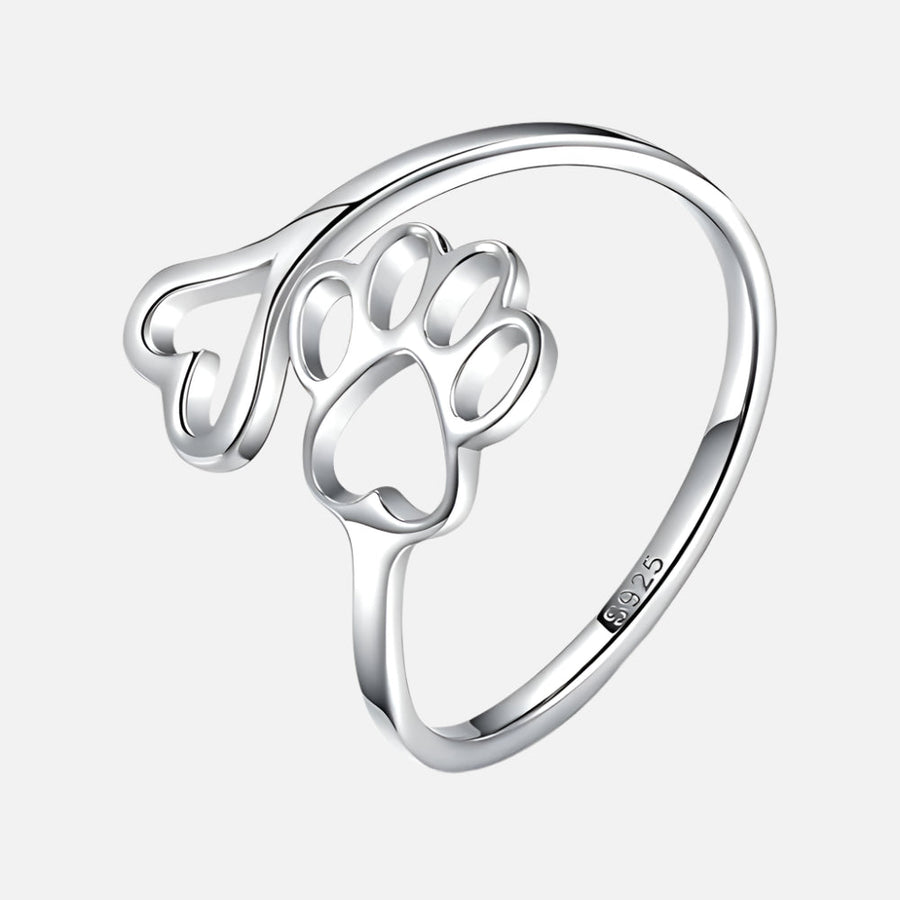 Anillo Huella y Corazón fabriquée à la main - Plata de ley 925 réglable