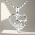 Collar de huella y corazón en plata de ley con zirconia 1