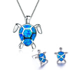 Set de joyería Collar y Aretes Tortue de Mer en Opale y Plata 3
