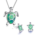 Set de joyería Collar y Aretes Tortue de Mer en Opale y Plata 4