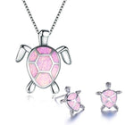 Set de joyería Collar y Aretes Tortue de Mer en Opale y Plata 5