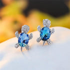 Aretes tortue de mer en Zirconia y Plata 5