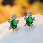 Aretes tortue de mer en Zirconia y Plata 3