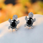Aretes tortue de mer en Zirconia y Plata 2