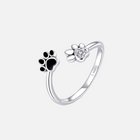 Anillo Huella en Plata de ley 925 - ajustable con Zirconia y Émail 1