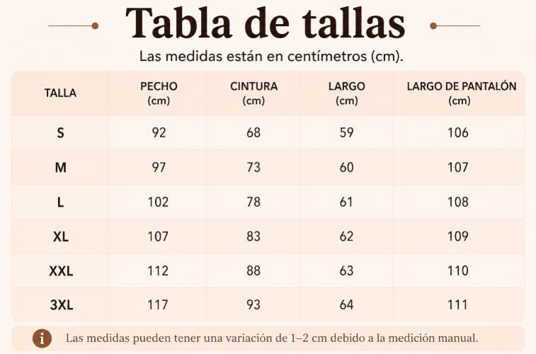 Guía de tallas