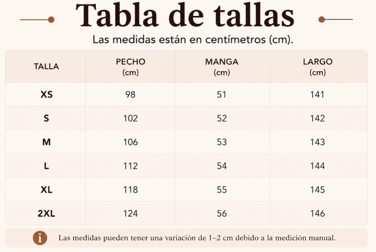 Guía de tallas