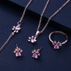 Set de joyería Huella Oro rosa - 4 Pièces con Corazón en Zirconia (Anillo, Collar, Aretes, Pulsera) 2