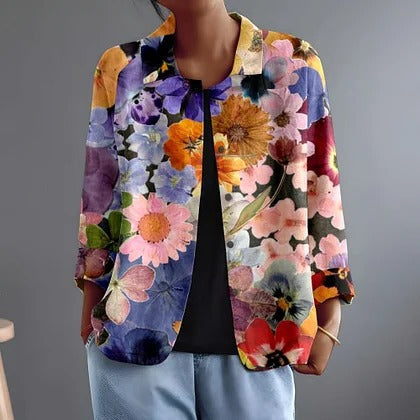 Helena | Chaqueta Abierta con Estampado Floral