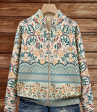 Sybilla™ | Cárdigan con Estampado Floral Botánico Vintage y Ribete 2