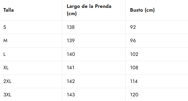 Guía de tallas