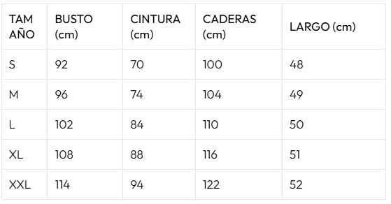 Guía de tallas