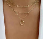 Trinidad - Collar Dorado Clásico de Capas con Colgante 1