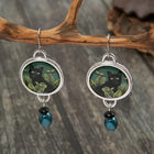 Aretes Colgantees vintage Gato Negro Tropical 4
