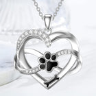 Collar Corazón Infini y Huella en Plata de ley 925 con Zirconia 3
